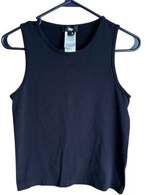 DKNY Solid Black Crewneck Tank Top